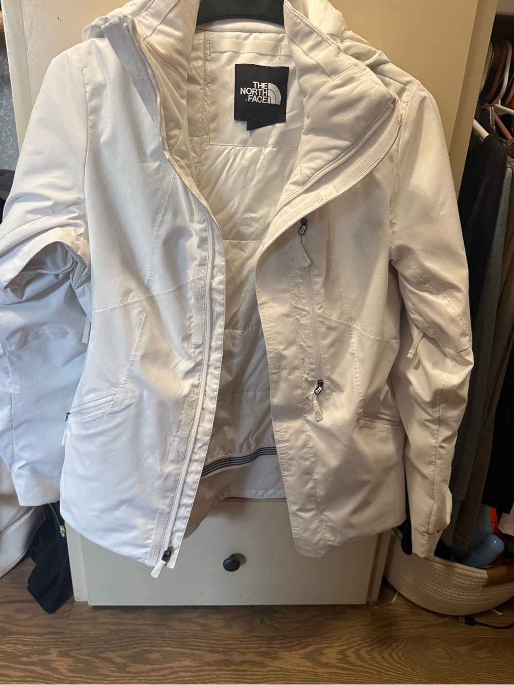 The North Face Women's White Ski Jacket with Hood